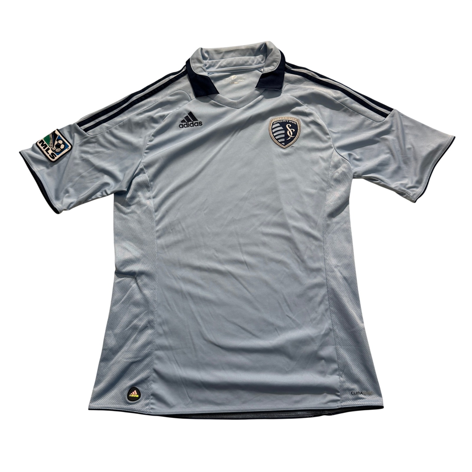 Adidas Shirts | Adidas Sporting Kansas City Mls Soccer Jersey Sky Blue Climacool Mens Xl | Color: Blue | Size: Xl