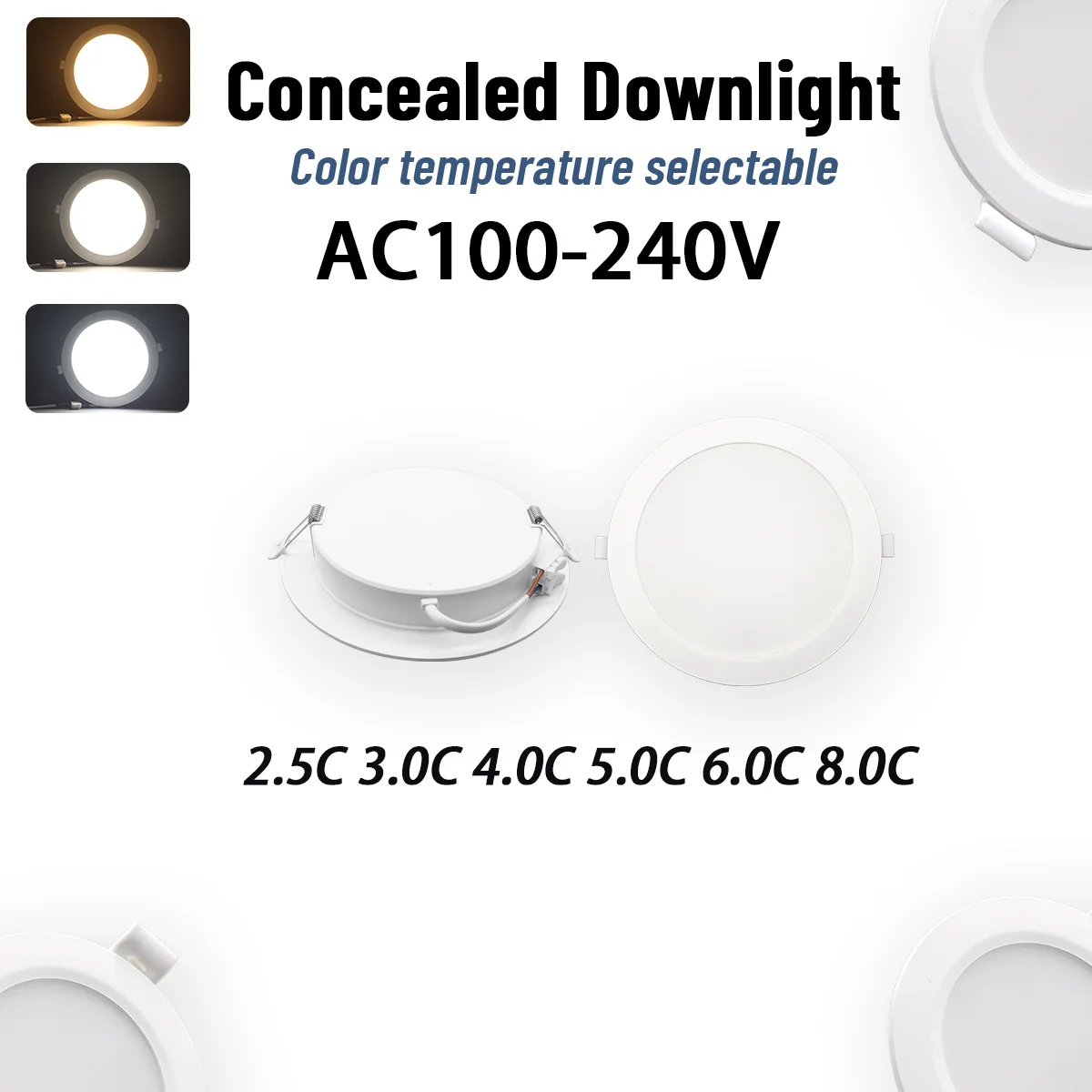15PCS AC100-240V 6W 10W 14W 17W 20W 24W Einbau LED Downlight LED Decke spot 3 farben in Downlight Licht Kalt Warm weiß Lampe