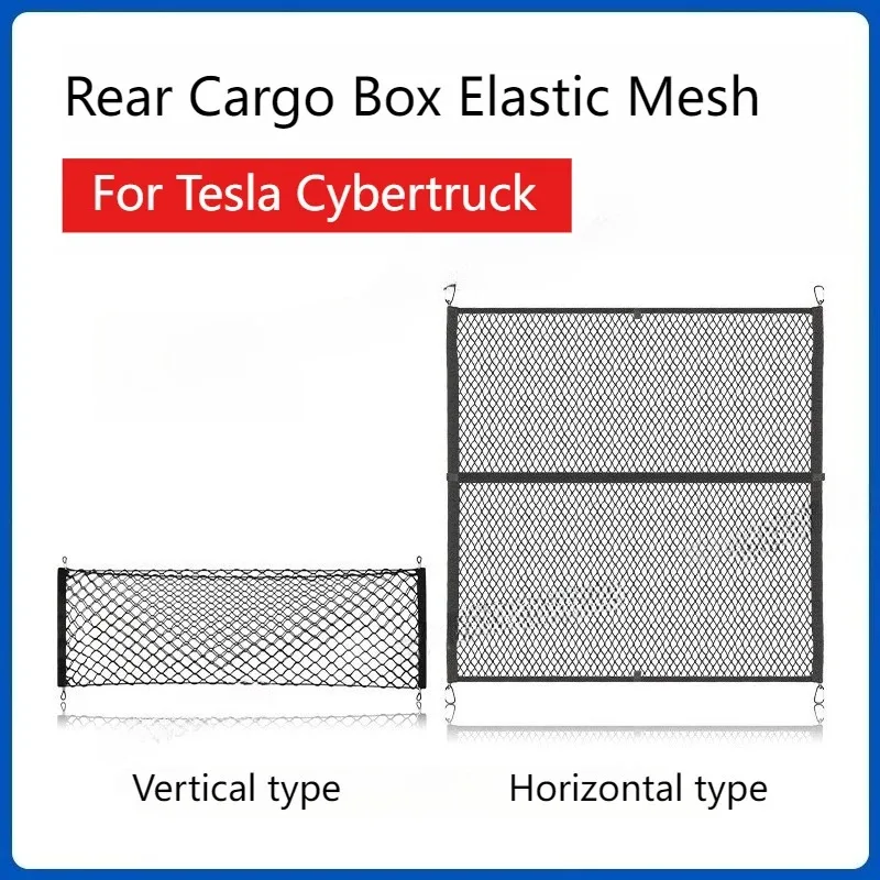 Für Tesla Cybertruck Cyber Pickup Truck Hinterer Laderaum Elastisches Aufbewahrungsnetz Outdoor-Reisegepäcknetz Fixiertes Auto-Zubehör