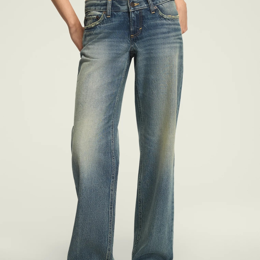 Lucky Brand Ultra Low Rise Baggy - Women's Jeans Denim Pants in Get Low Wash, Size 31 x 32