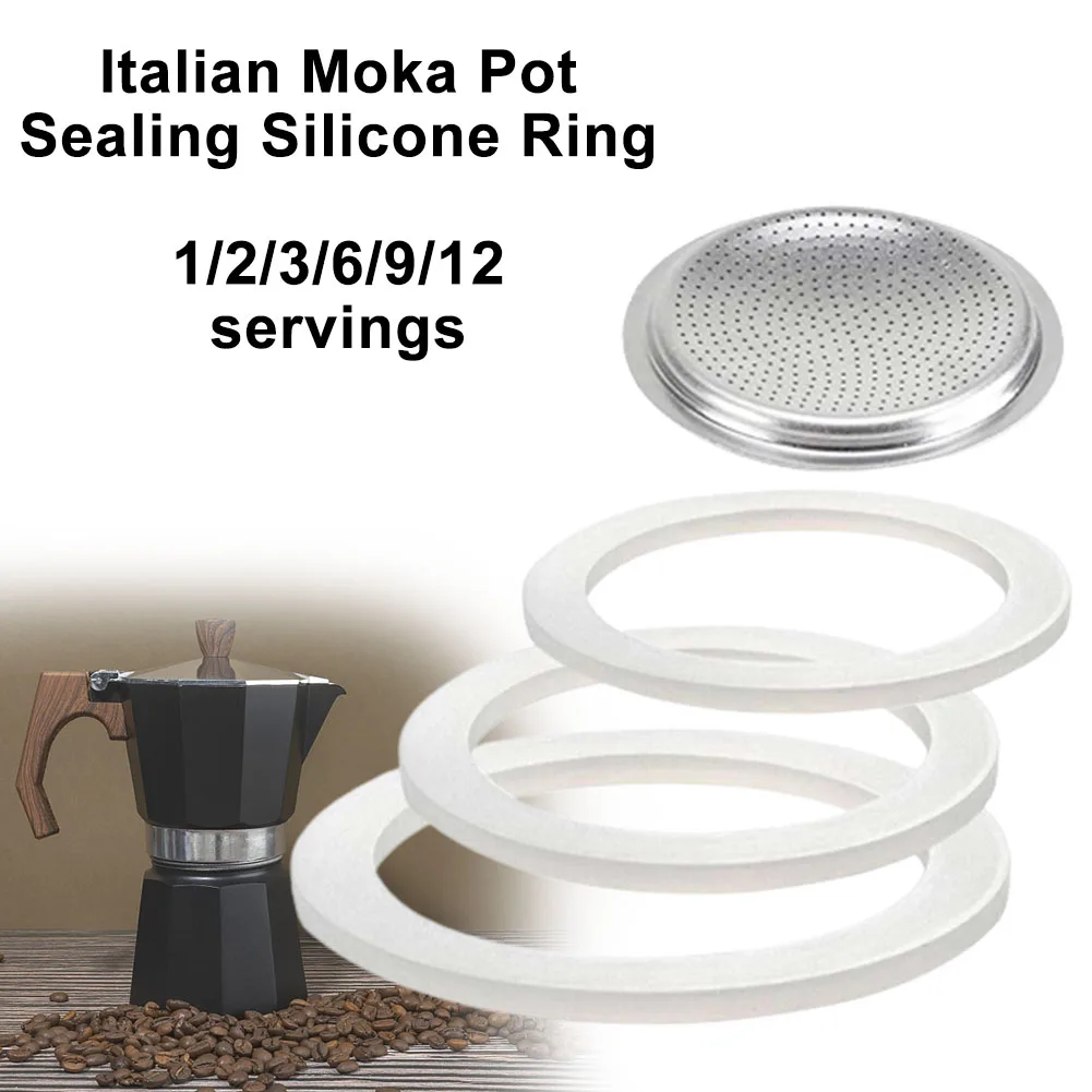 Pièces de rechange spéciales pour cafetières à expresso, anneau en caoutchouc de café, joint en caoutchouc de silicone, écran de filtre, pot Moka