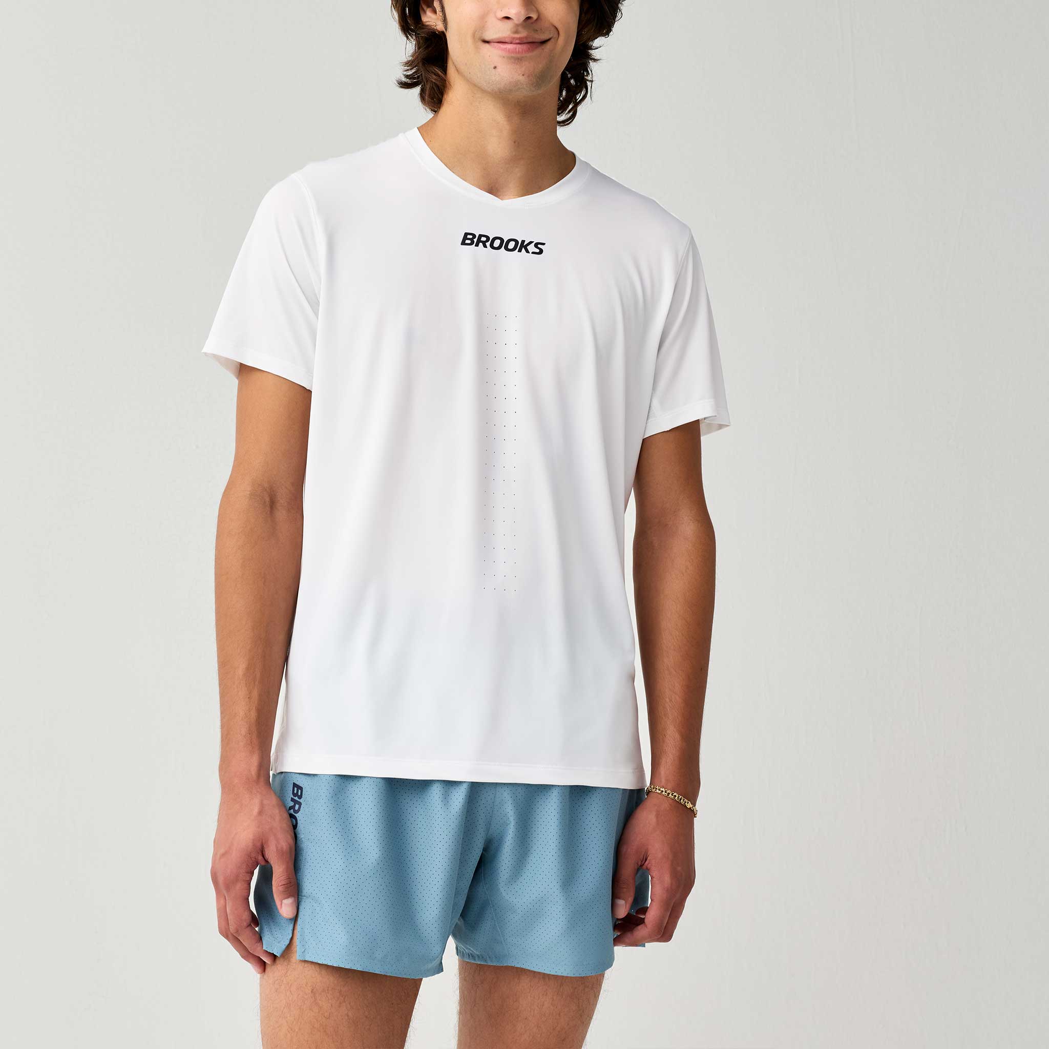 Brooks Dash Cooling Short Sleeve Men's Running Apparel White