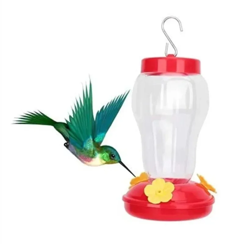 480ML Kunststoff Vogel Wasser Feeder Flasche Klar Hängen Kolibri Feeder Für Garten Kunststoff Blume Eisen Haken Haustier Vogel liefert