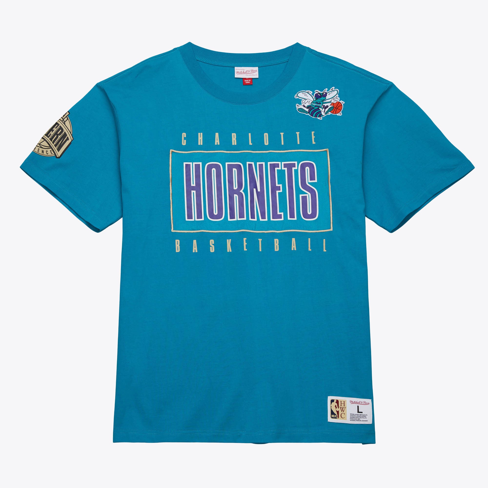 Charlotte Hornets Mitchell & Ness Team OG 2.0 Premium-T-Shirt mit Vintage-Logo