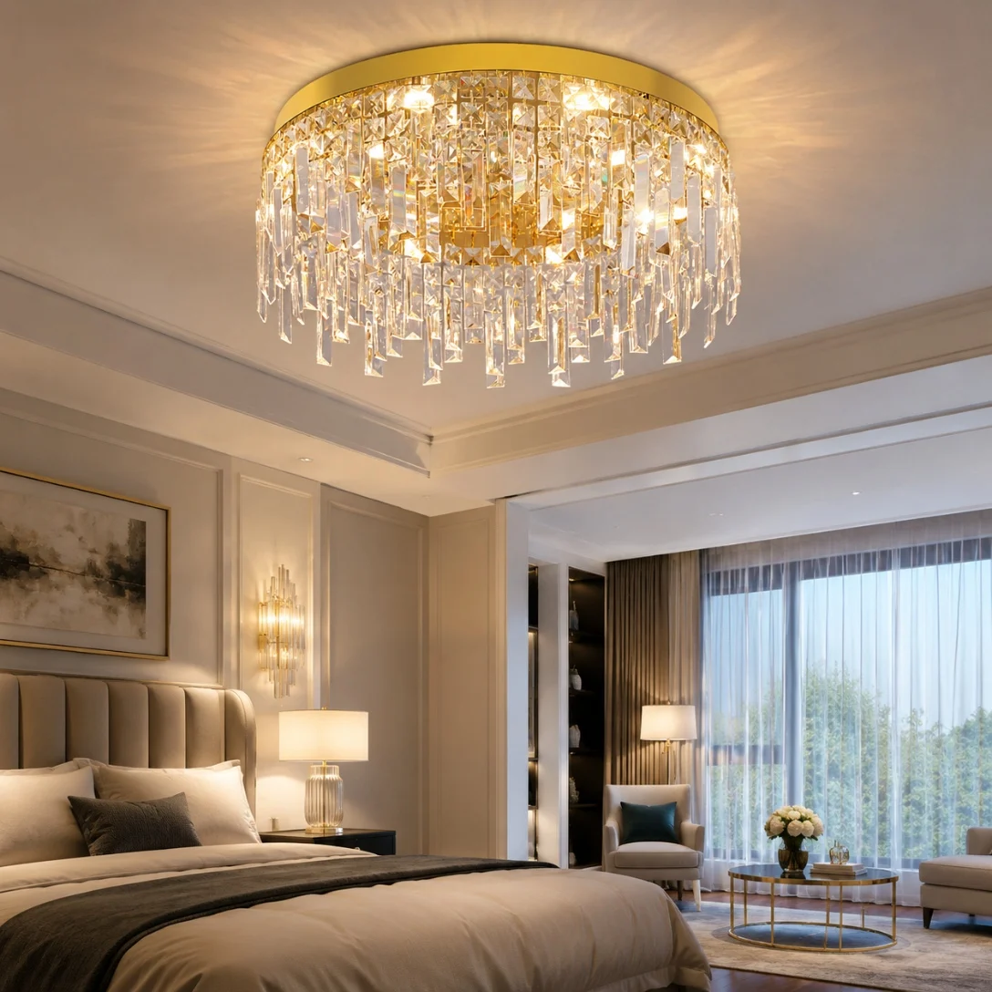 GreeLustr Kristall-Deckenleuchter Heimdekoration Luxus LED-Deckenlampe Wohnzimmer Deckenleuchte Zimmer Küche Durchmesser