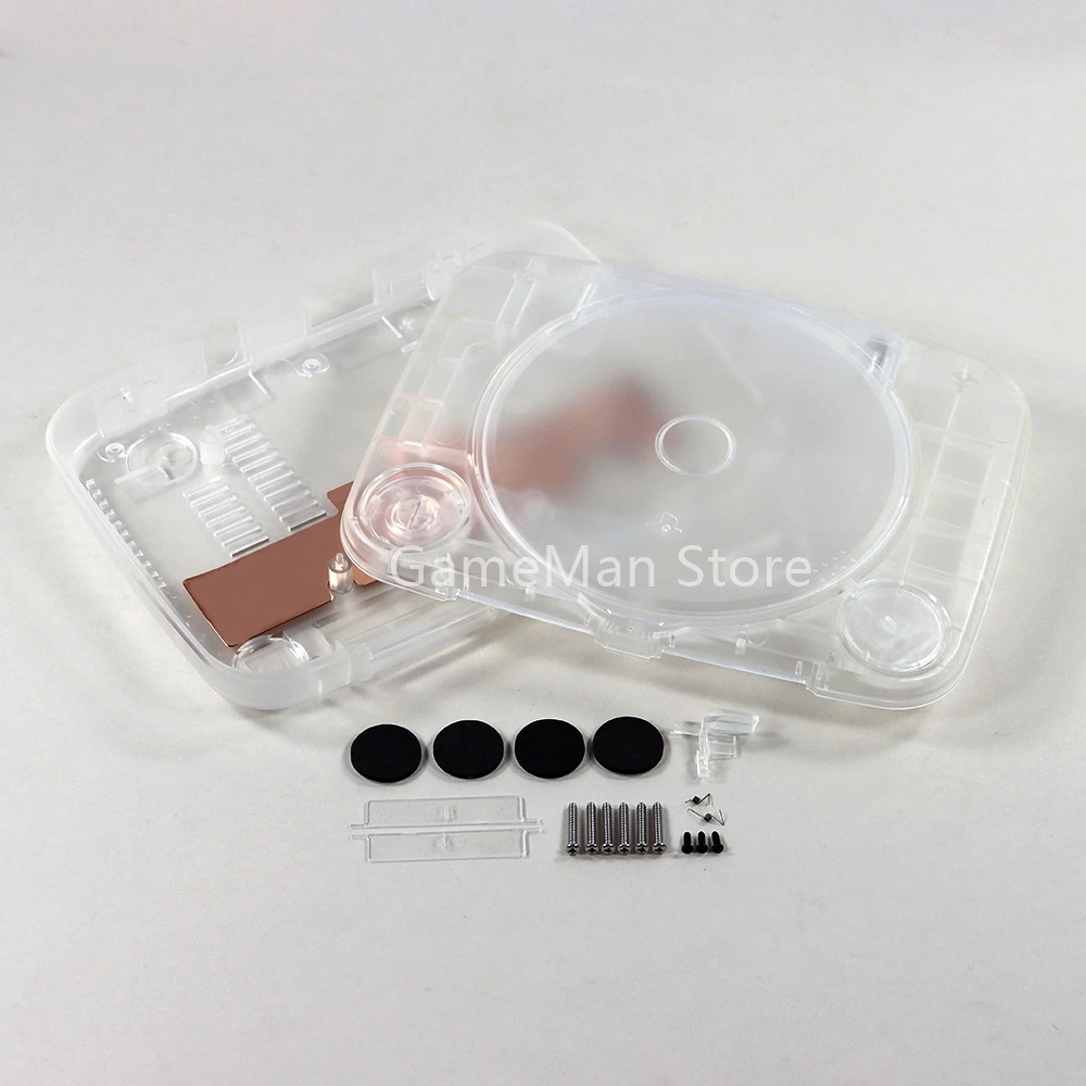 1set Replacement Housing Shell with Buttons For PlayStation 1 PS1/PS One Console Transparent Case with Screws