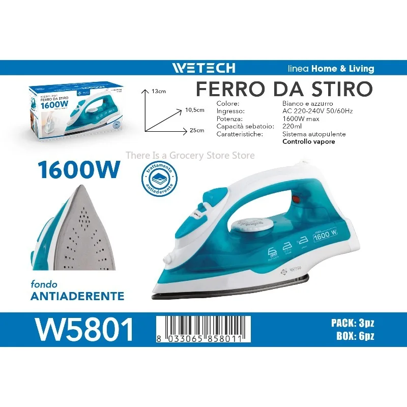 Fer à vapeur portable mini pour vêtements, fer à vapeur réglable avec semelle en céramique, fer à repasser W5801, W5802, W5803, W5804, W5806