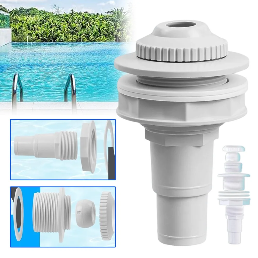 Buse d'entrée de piscine réglable, Buse d'entrée pour piscines, Buse d'entrée de piscine 32 mm, Buse de sortie de piscine, Buse de retour de piscine avec tête pivotante pour tuyaux de piscine à