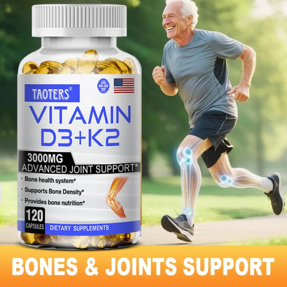 Vitamin D3 K2 Capsule, Promotes Strong Bones, Calcium Absorption, for Teeth, Heart, Cardiovascular Health