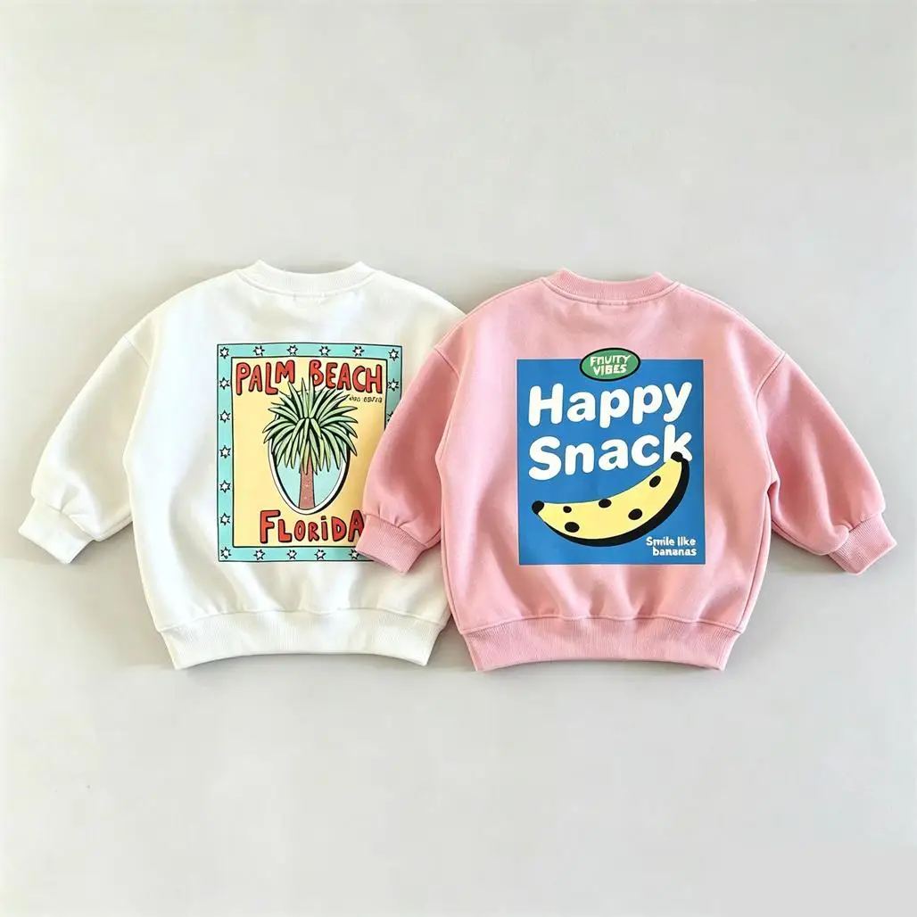 Cartoon Fashion Sweatshirt Casual Loose Autumn Clothing New Design Printed Hoodie Outer Wear Toddler Printed Hoodie Outer Wear