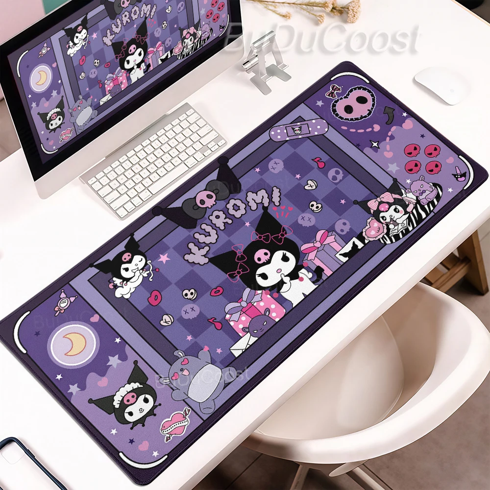 Pink Purple Cartoon Kuromi Xxl Mouse Pad PC Accessories Gamer alfombrilla Computer Desk Mat Laptop Gaming PC Keyboard Mousepad