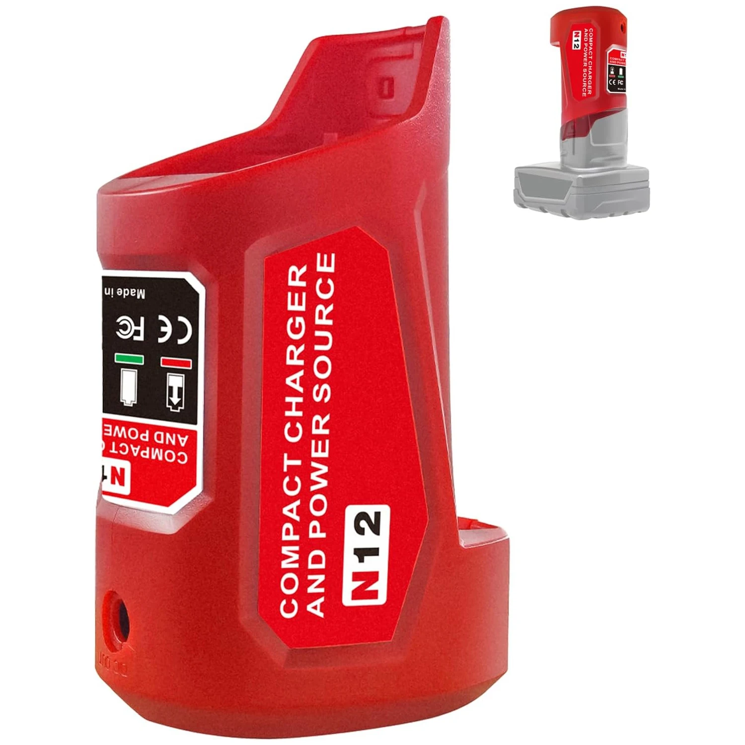 for Milwaukee 12V for M12 Battery Power Source Adapter, Power Wheel Charger Adapter with 12V DC Port for Heated Jacket