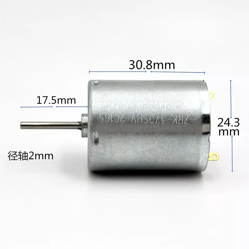 RK-370SH-20165 Mini 370 Motor DC 3V-12V 9500RPM Micro 24mm Round Spindle Motor Long Shaft Carbon Brush Motor DIY Hobby Toy Model