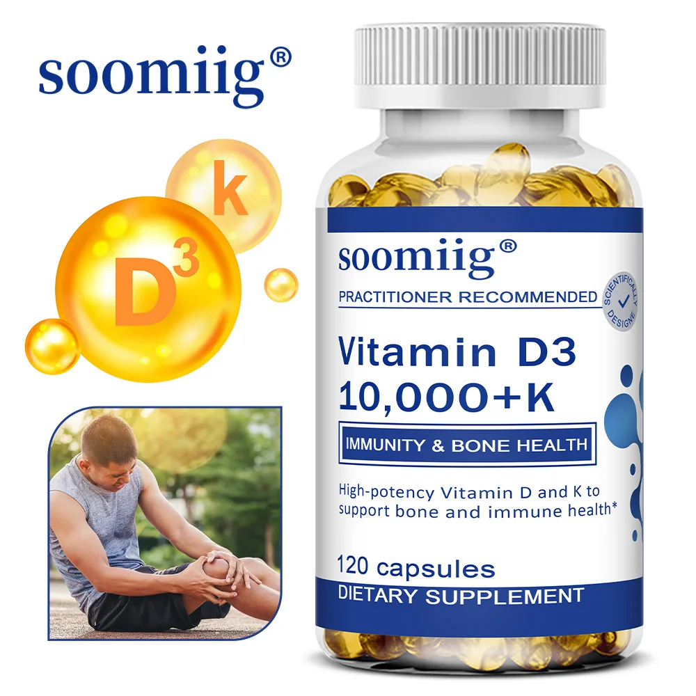 Vitamin D3 + K - Supplement for Immune Support, Bone & Heart Health, Vitamin D with MK-7 (Vitamin K2), Non-GMO, Gluten-Free