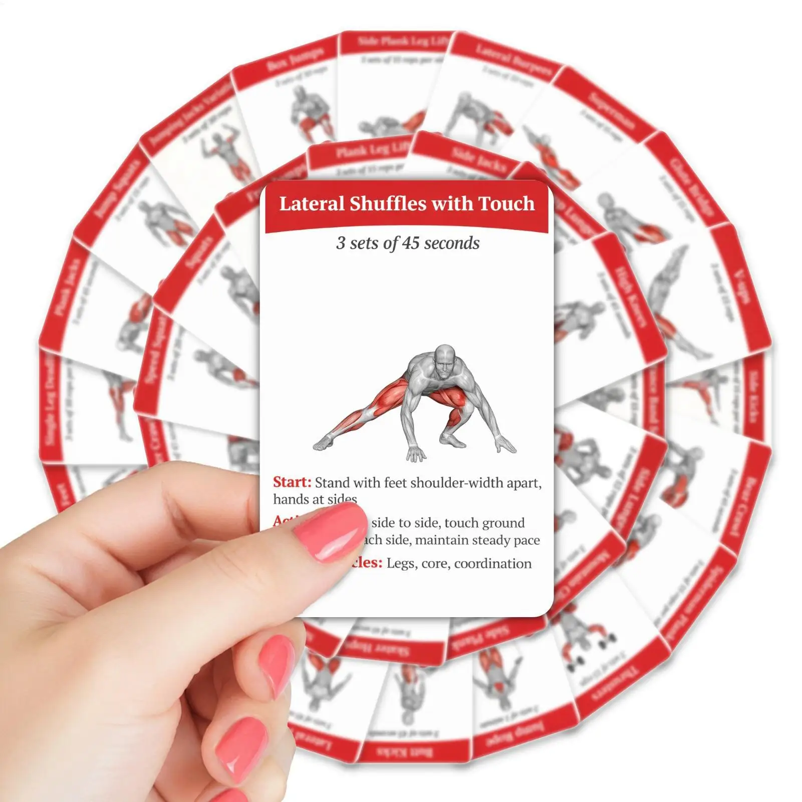 Workout Cards Exercise Deck 36pcs Portable Fitness Training Guide Home Gym Workout Cards for Women Men Beginner Advanced Train