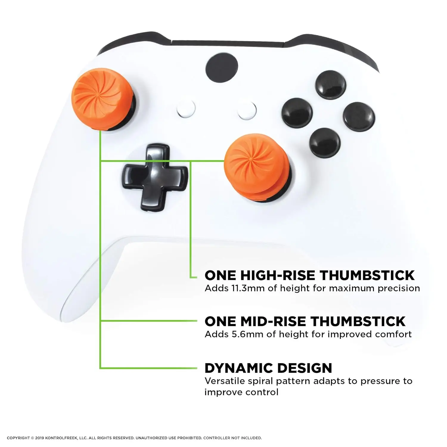 2Pcs Hand Grip Extenders Caps for Xbox Series Game Controller Gamepad Thumb Stick Grips High/Low Rise Covers For Xbox one/One S