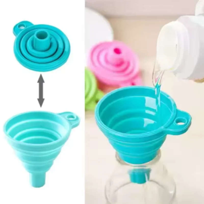1/3/5/10 pcs S L Folding Silicone Funnel for Filling Bottles Kitchen Silicone Funnel Collapsible Kitchen Gadgets Oil Filler