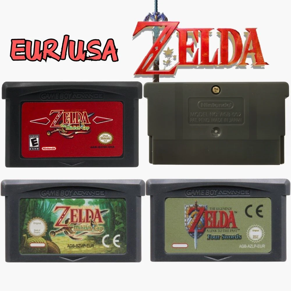 popular USA/EUR Version GBA Game Cartridge 32 Bit Video Game Console Game Card FOUR SWORDS The Minish CAP Of