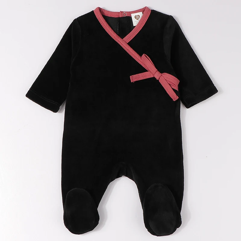 Baby Bodysuit Pyjamas Kids Clothes Long Sleeves Children Clothing Newborn Baby Overalls Baby Boy Girls Clothes With Red Bow