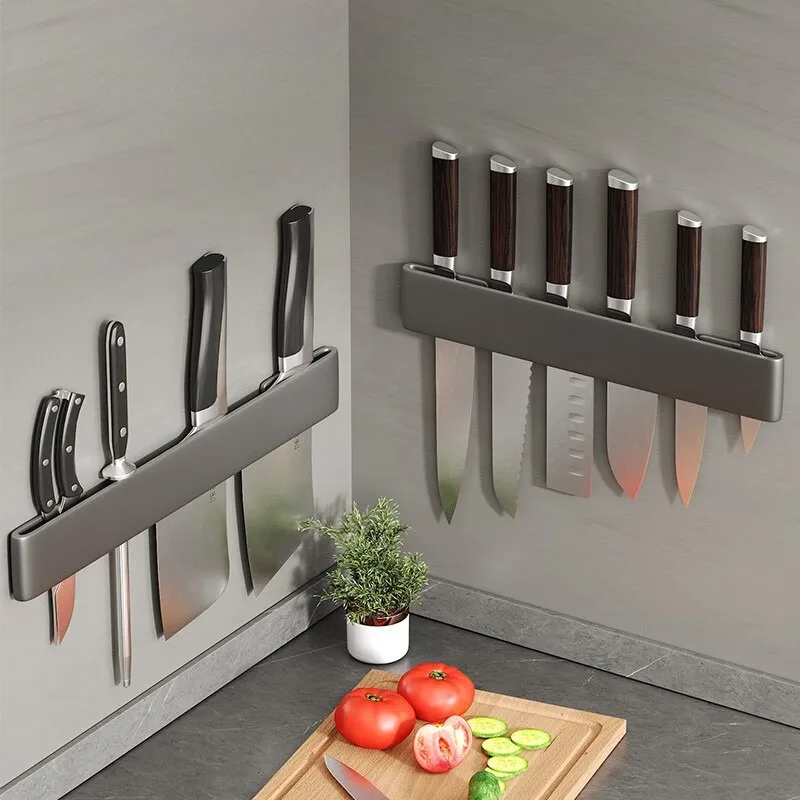 Kitchen Multi-Functional Storage Rack，Wall-Mounted Simple Knife Holder Storage for Kitchen Knives and Cutting Knives