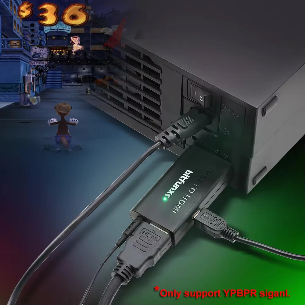 Bitfunx PS2 to HDMI™ Converter Video Audio Adaptor with USB Cable for SONY Playstation 2 PS2 PS3