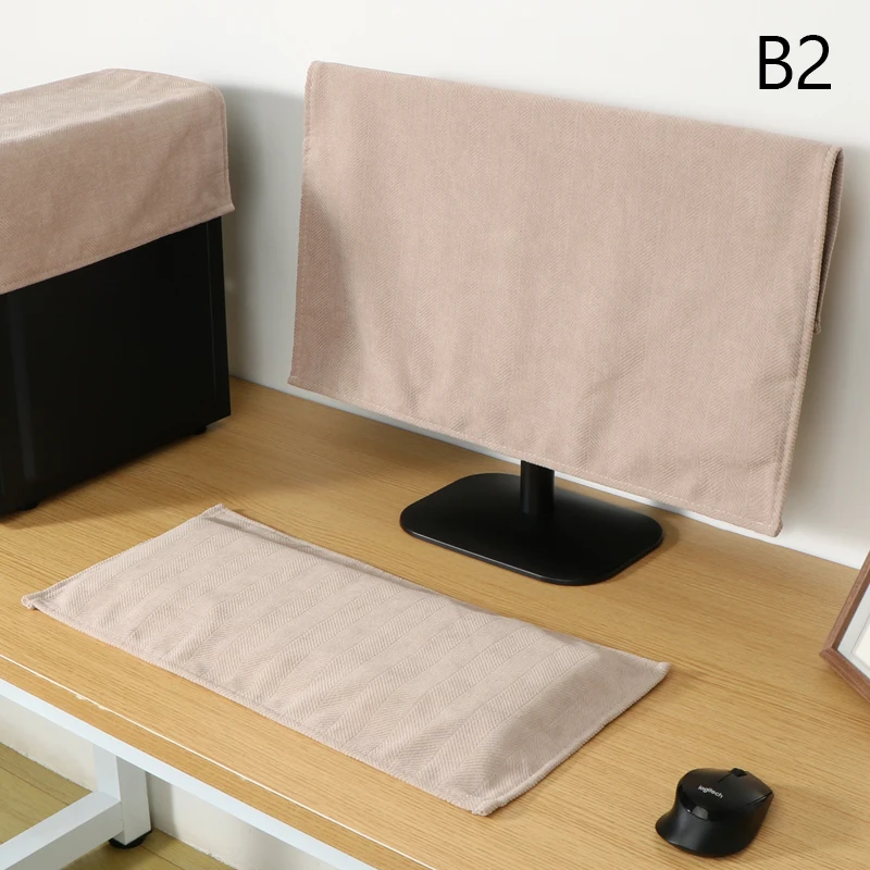 1/2/3 Pcs Minimalist Desktop Computer Dust Cover 27 Inch Computer Monitor Dust Cover Keyboard Dust Cover PC Host Dustproof Case