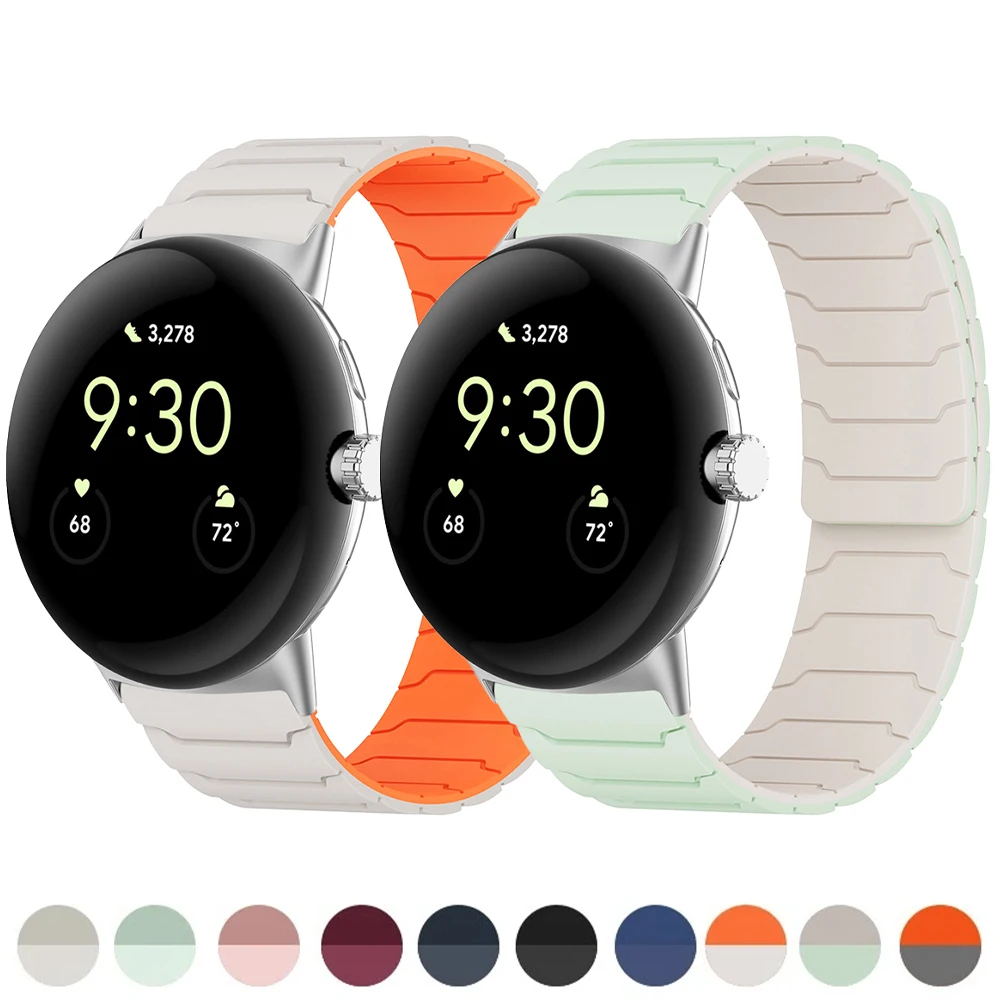 Silikon-Magnetarmband für Google Pixel Watch 4 3 2 1 41mm, Armband für Google Pixel Watch 4 3 45mm, Armband-Zubehör