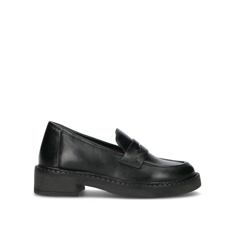 FRICKY Mocassino donna nero in pelle