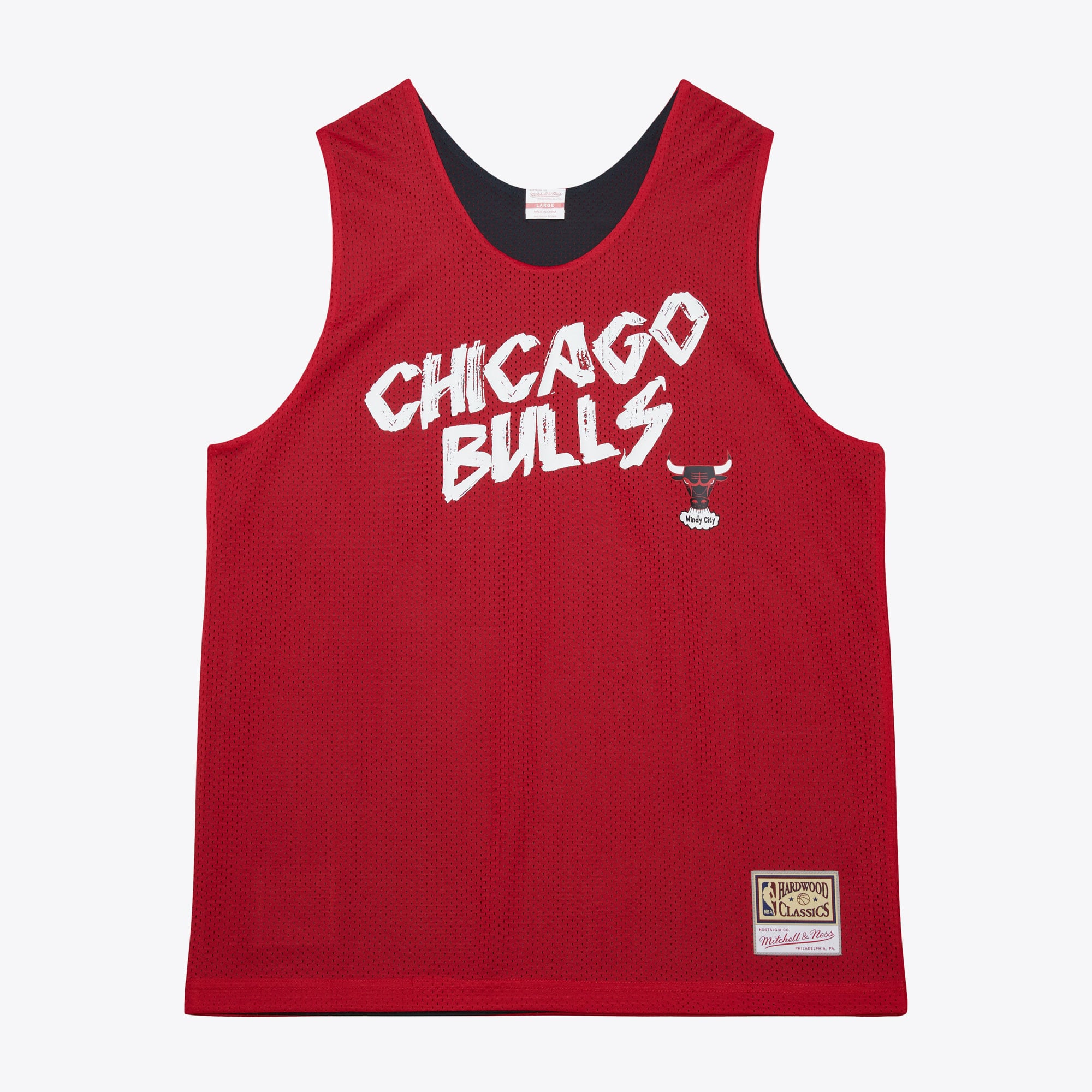 Chicago Bulls Mitchell & Ness Team Glory Top en Maille Réversible – Rouge/Noir – Homme - Homme Taille: XL