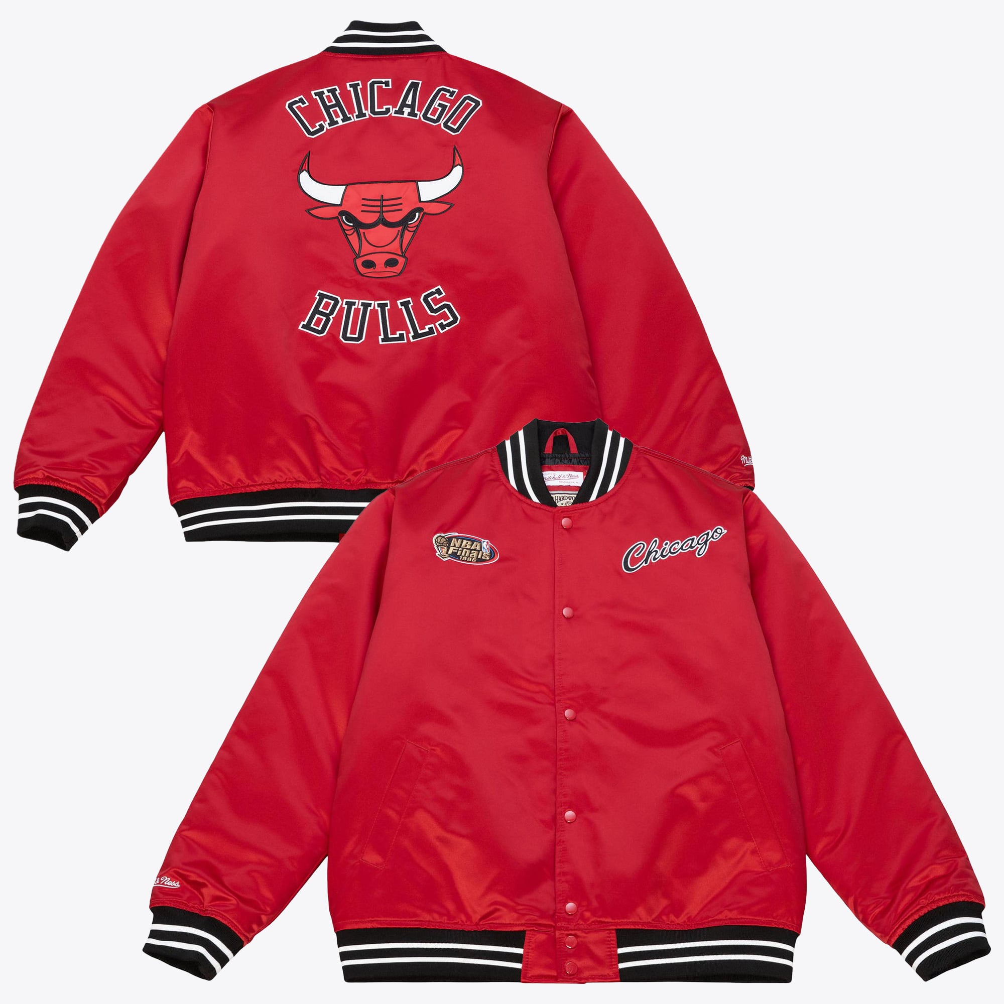 Chicago Bulls Mitchell & Ness Schwere Satinjacke - Scharlachrot - Herren