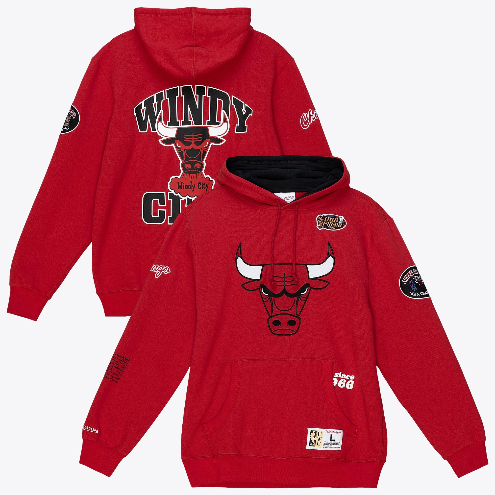 Chicago Bulls Mitchell & Ness Team Origins Fleece Hoodie – Scharlachrot – Herren