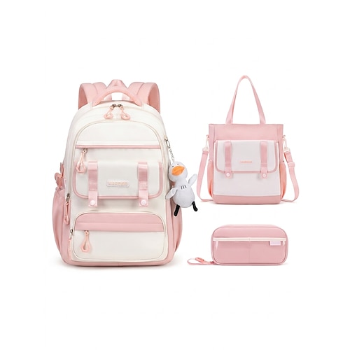 Zaino scolastico capiente per ragazze adolescenti con molteplici tasche, borsa leggera e impermeabile per la scuola media studenti delle scuole superiori, zaino da campus in stile coreano