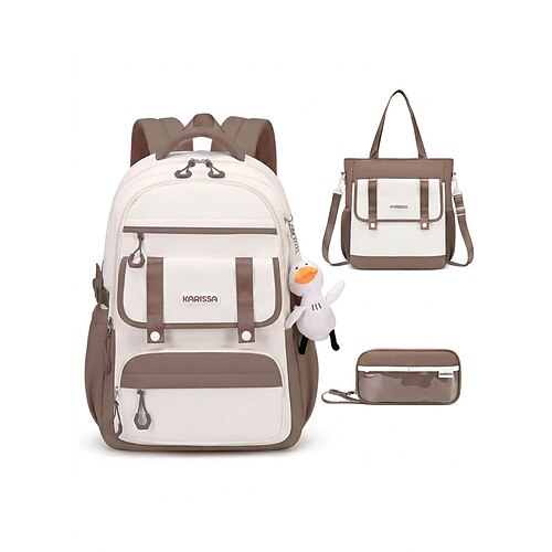 Zaino scolastico capiente per ragazze adolescenti con molteplici tasche, borsa leggera e impermeabile per la scuola media studenti delle scuole superiori, zaino da campus in stile coreano