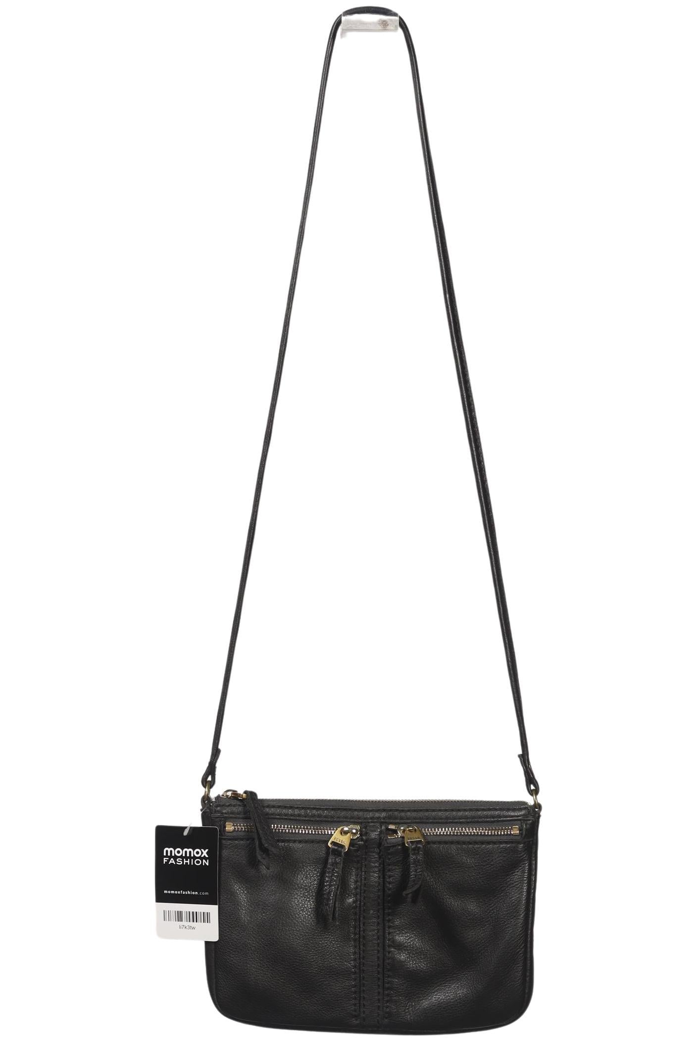Fossil Damen Handtasche klein Leder, Gr. , Schwarz, Leder