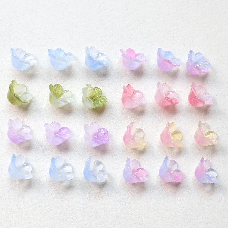 10 pièces de fleurs de gloire du matin en émail, fleurs de fée à changement de couleur progressif, chapeau de fleur, ornements faits à la main, pendentifs, boucles d