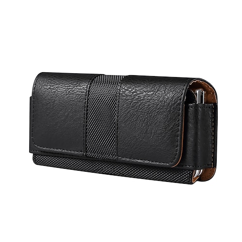 Horizontale Leder-Gürtel-Handy-Tasche mit magnetischer Klappe Kartenfach und sicherem Gürtelclip faltbare Smartphone-Halterung für Samsung Galaxy Z Fold und Huawei Mate X Serie Business-Tragetasche