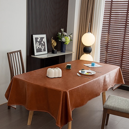 wasserdichte und ölbeständige Tischdecke aus Kunstleder, strapazierfähiger Fleck Kratzfeste Vinyl-Tischdecke, abwischbare, knitterfreie rechteckige Tischdecke für Esszimmer und Küche Partydekoration
