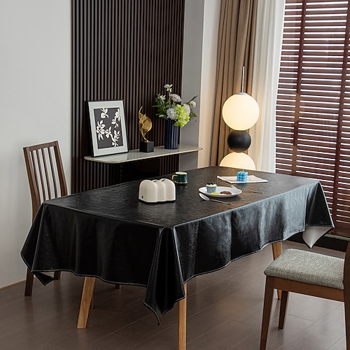 wasserdichte und ölbeständige Tischdecke aus Kunstleder, strapazierfähiger Fleck Kratzfeste Vinyl-Tischdecke, abwischbare, knitterfreie rechteckige Tischdecke für Esszimmer und Küche Partydekoration