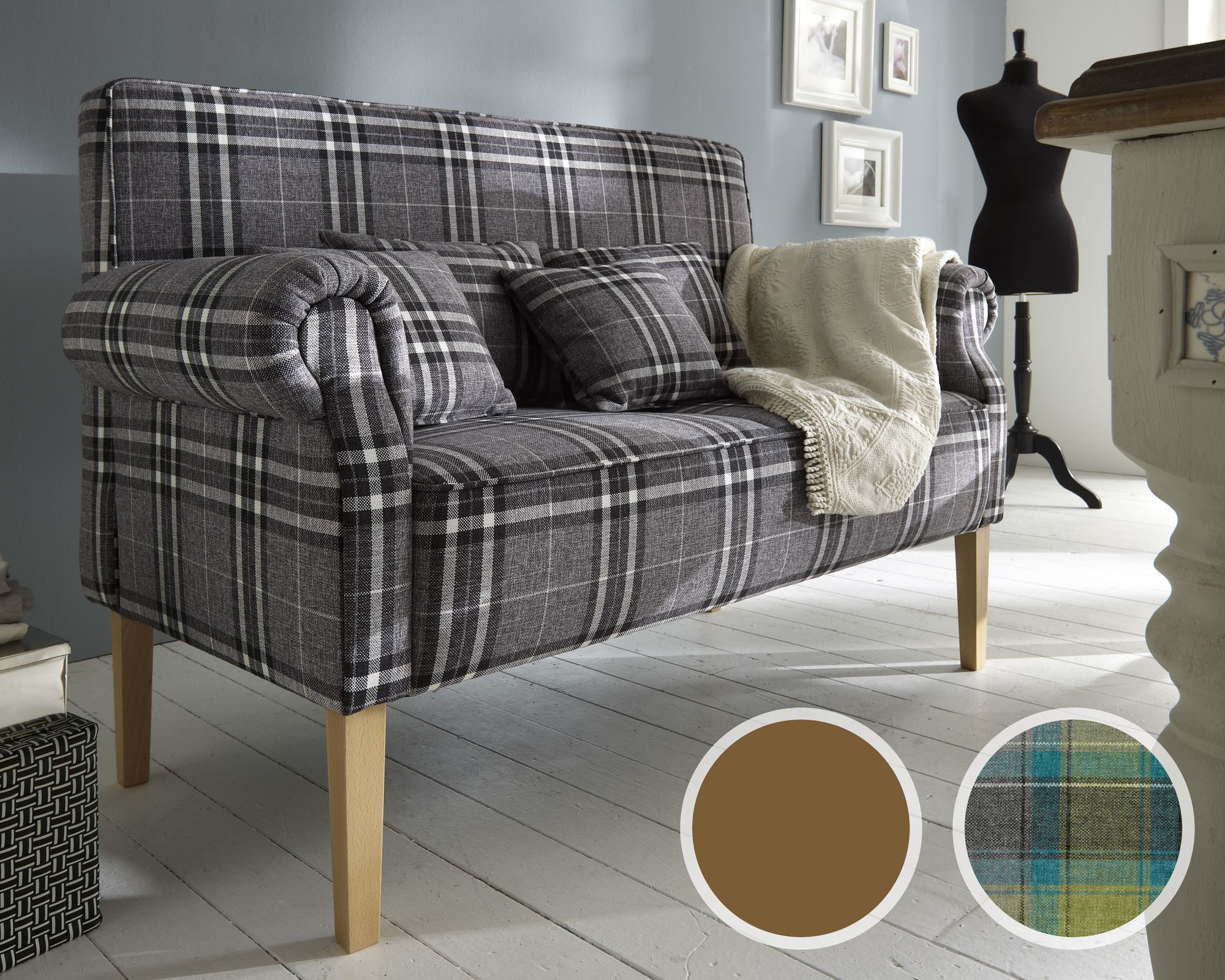 Massivholz »Tavola« Tischsofa 3-Sitzer / weiss / PK K 1630