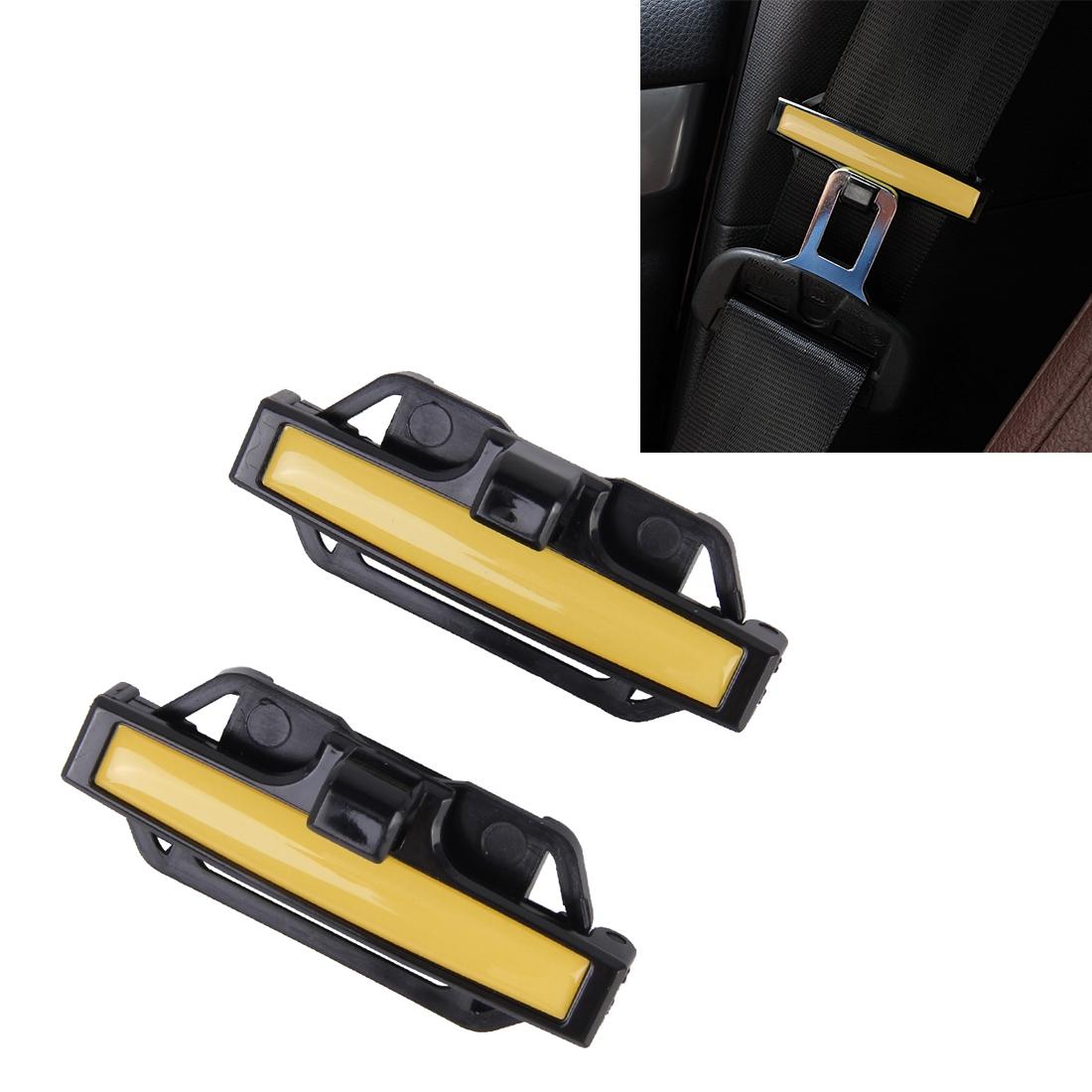 2PCS Seat Belt Adjuster Universal Car Seat Belt Clip Comfort Buckle For Adults & Children yellow
