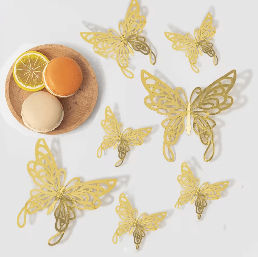 48 Piece 3D Butterfly Wall Decor Set For Room, Party & Cake Decorations style 4