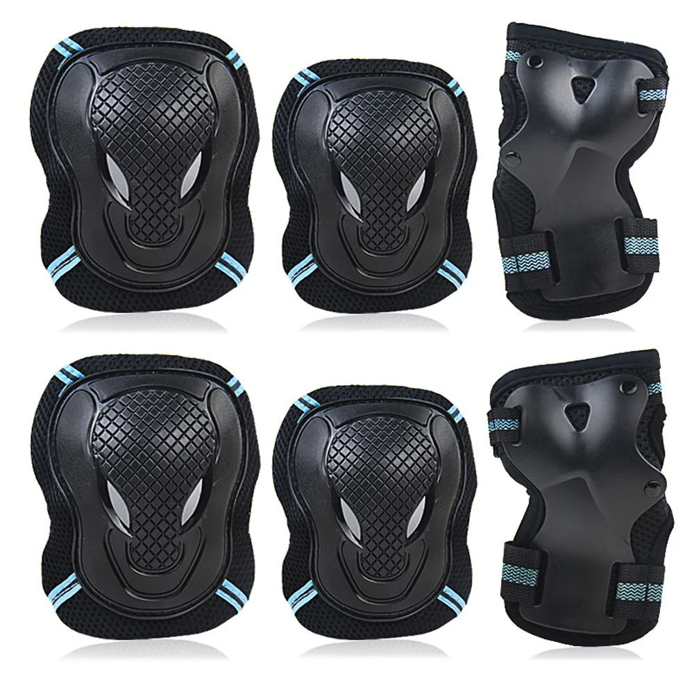 Adult And Youth 6 Piece Skating Protective Gear Set blue m 1 Pc