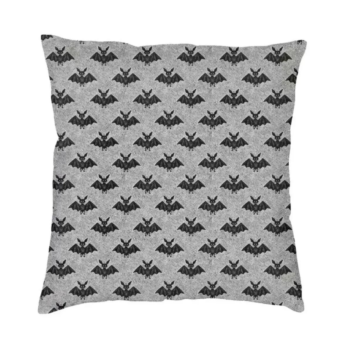 Pastel Goth Pink And Black Bats Pillow Cover Halloween Decorative Witch Cushion Case 45x45cm 6 55 X 55 Cm