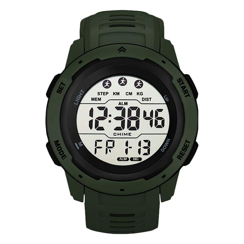 SYNOKE 9811 Digital Sports Watch Waterproof Outdoor Running Luminous Large Display Watch green