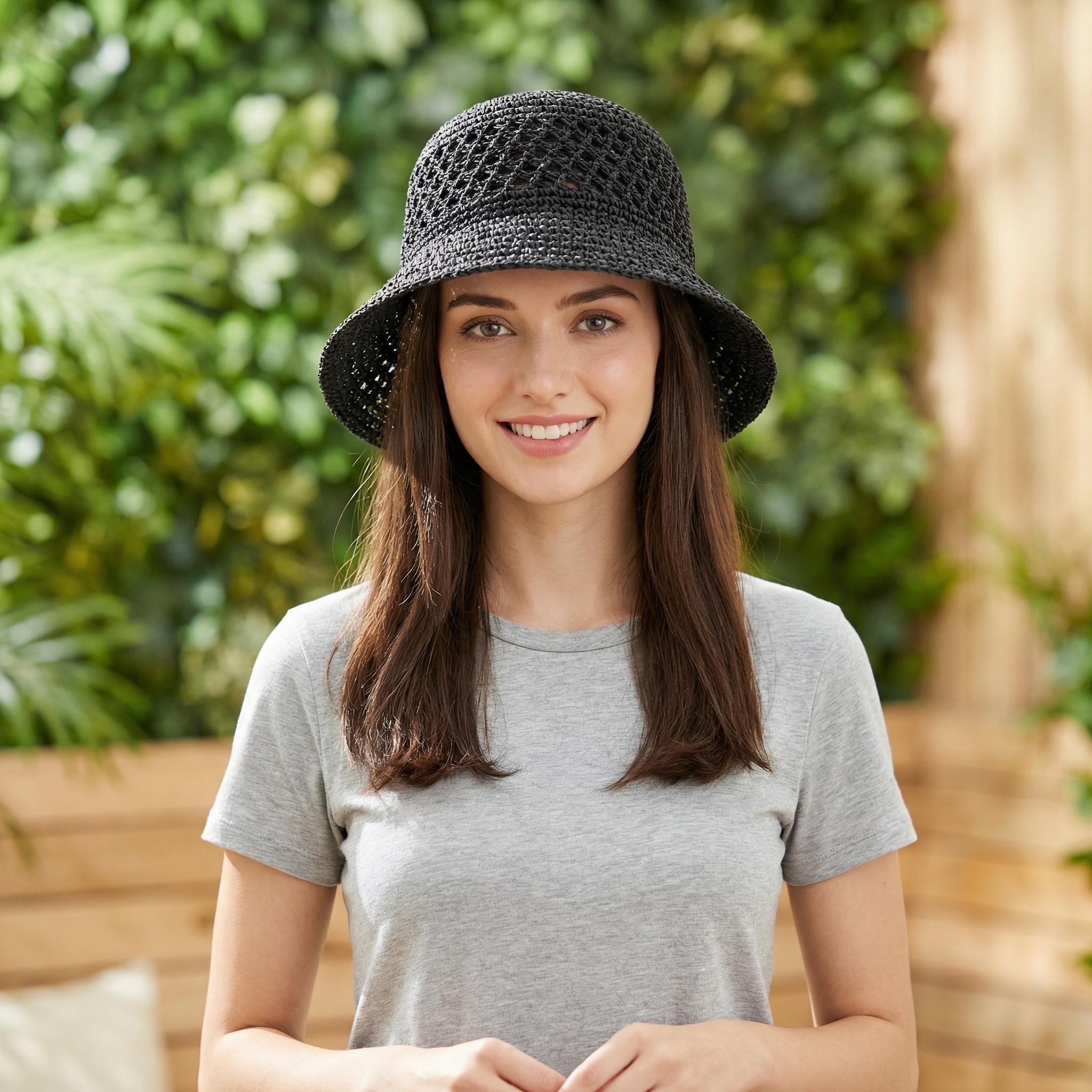 Women's Elegant Sun Hat Summer Protection Bucket Hat black