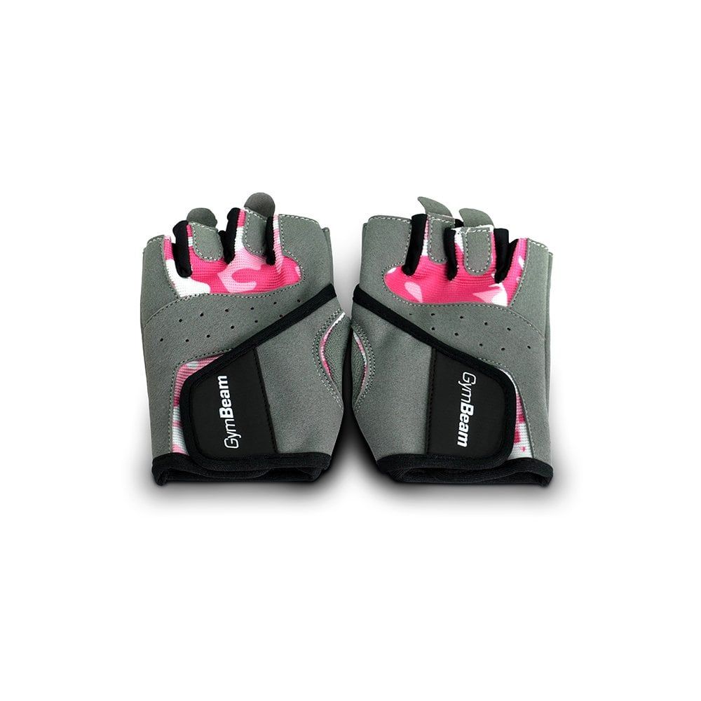 Guanti fitness da donna Camo Pink con palmo imbottito e velcro 1 St