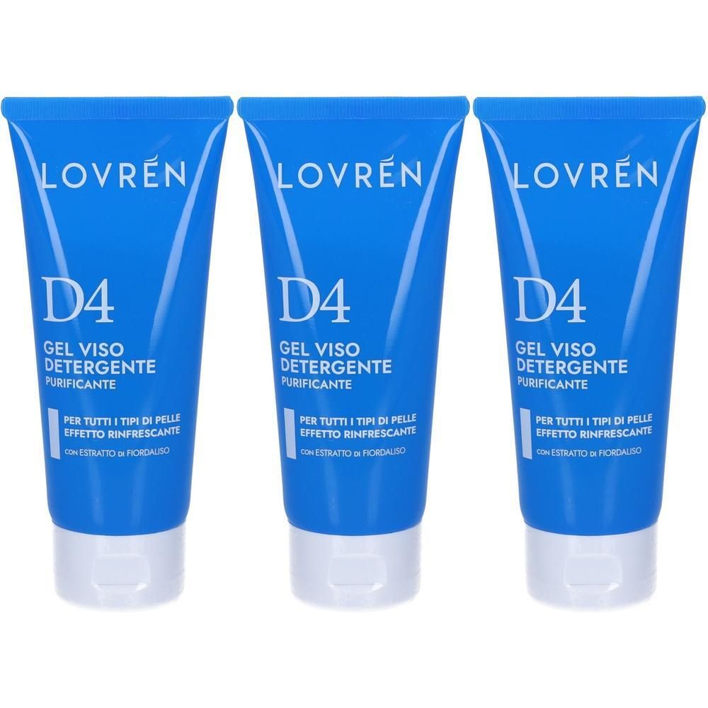 Lovren D4 Gel Detergente Viso Purificante 3x100 ml Polvere