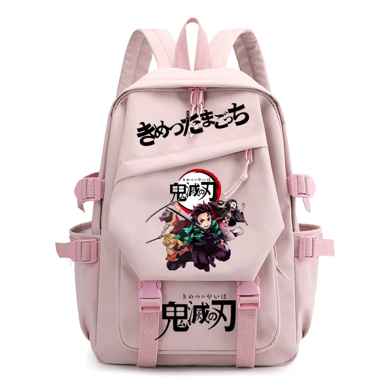 Sac d'école Demon Slayer, sac à dos antivol pour ordinateur portable, sac d'école pour garçon et fille, sac à bandoulière de voyage pour étudiant