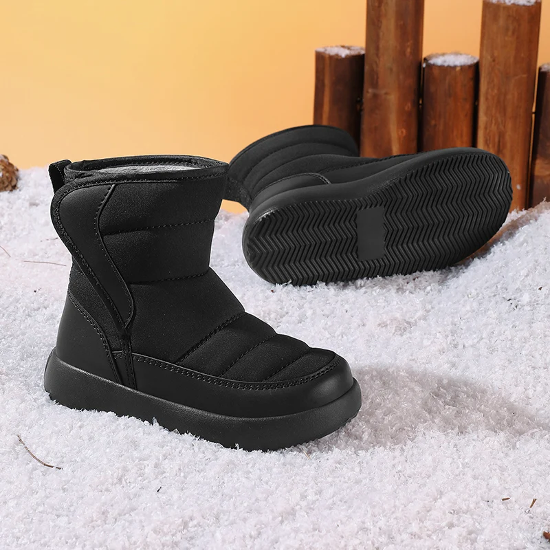 Winter Warm Kids Snow Boots Plush High Top Anti-Slip Casual Children Good Waterproof Cloth Shoes Thicken Boy Girls Cotton Shoes