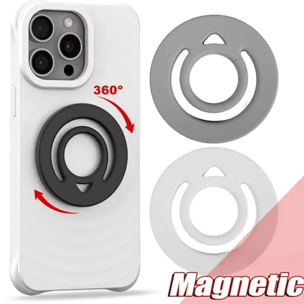 Magnetic Silicone Finger Ring Grip 360° Rotatable Foldable Phone Holder Stand for iPhone 17 16 15 Samsung Xiaomi Smartphones